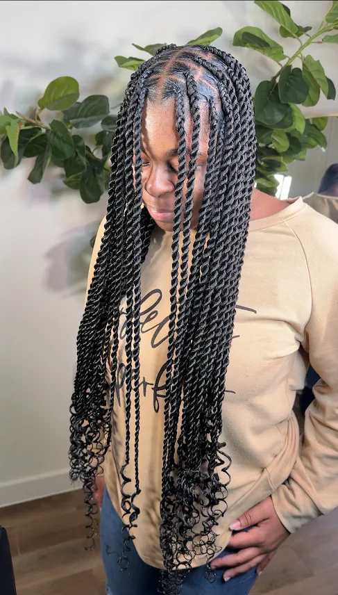 Dark knotless braids with clean parts — Always Braided